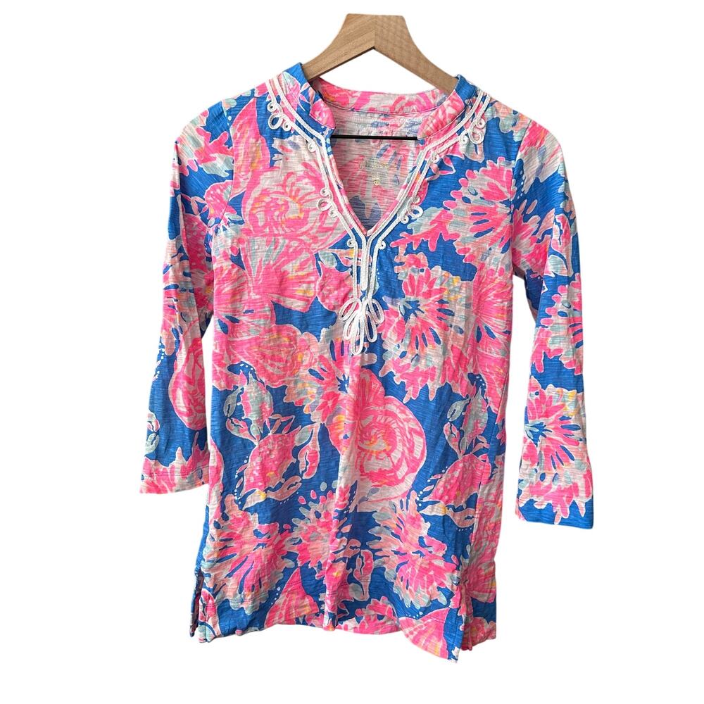 Lilly Pulitzer Kaia Knit Tunic Top Cotton Size XS